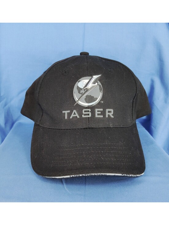 TASER International Black Strapback Hat Cap Good Guys Wear Black Legend Adjustab